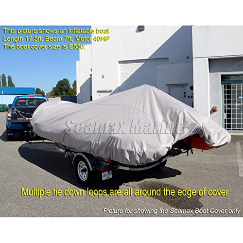 Seamax Inflatable Boat Cover, B Series For Beam Range 4.7' To 5.2' (Feet), 5 Sizes Fits Length 8.3' To 11.5' (Feet) (B320 - Max Length: 10.5Ft) #TOP5