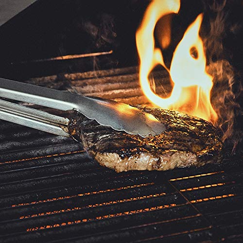 Barbecuetang 45cm, Roestvrij staal, Handvat gemaakt van acaciahout, Met ophangoog - Image 6