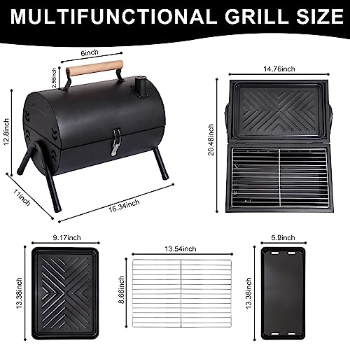 Supernal Portable Charcoal Grill Black thumbnail 3