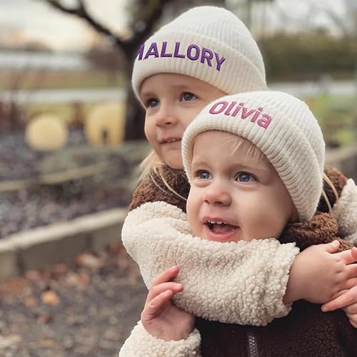 Custom Beanie Hats for Baby Girls Boys - Personalized Embroidered Beanies with Name for Infants Toddlers Adults2