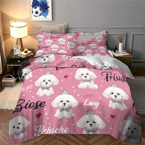 Housse de Couette Caniche 3D 140x200 Parure de Lit Microfibre - 6