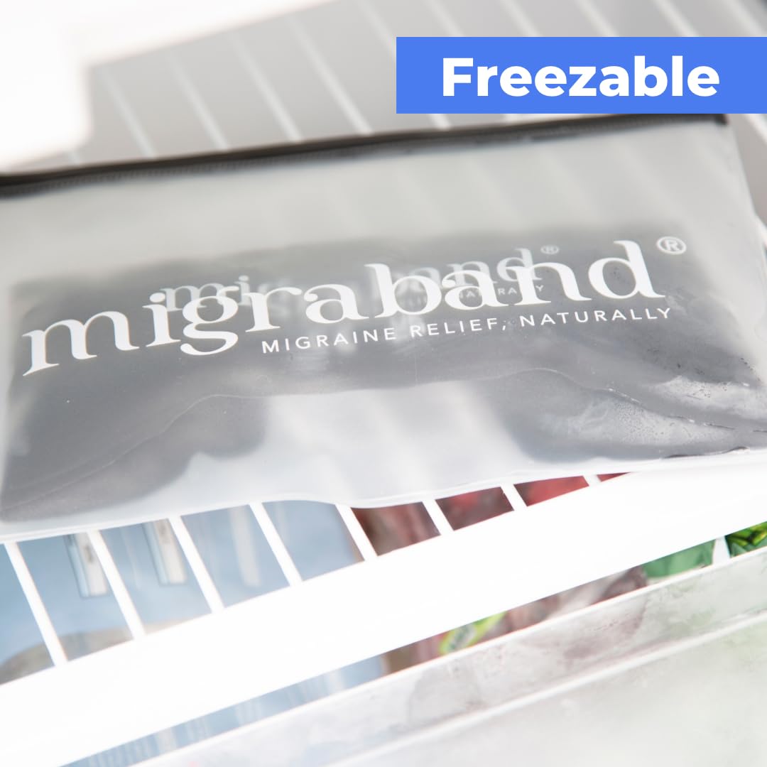 Diadema de compresión para aliviar la migraña con paquete de gel caliente/frío