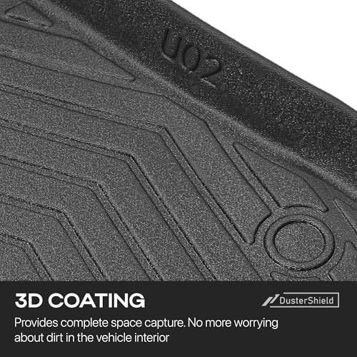 Compatible with Tesla Model Y 2020-2024, 2025 – All-Weather TPE Protection, Full Coverage Front & Rear Car Mats Full Set