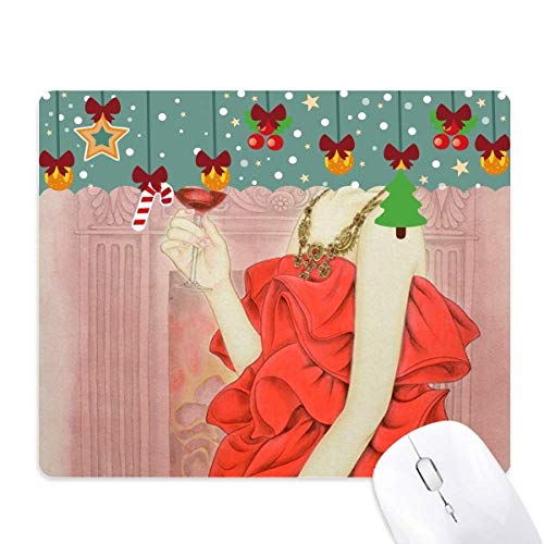 Tapis de Noël pour souris motif robe rouge et peinture chinoise idée cadeau bureau