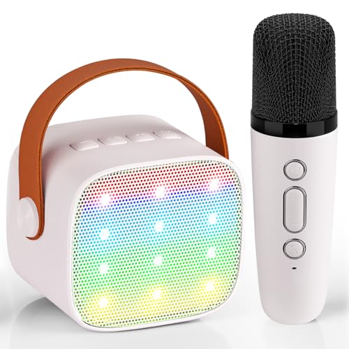Kinder Karaoke Maschine, Neueste Karaoke Mikrofon Kinder, Geschenke für Mädchen Jungs,Mini Bluetooth Lautsprecher Geschenk Mädchen Stimmverzerrer-Spielzeug Spielzeug für 3 4 5...