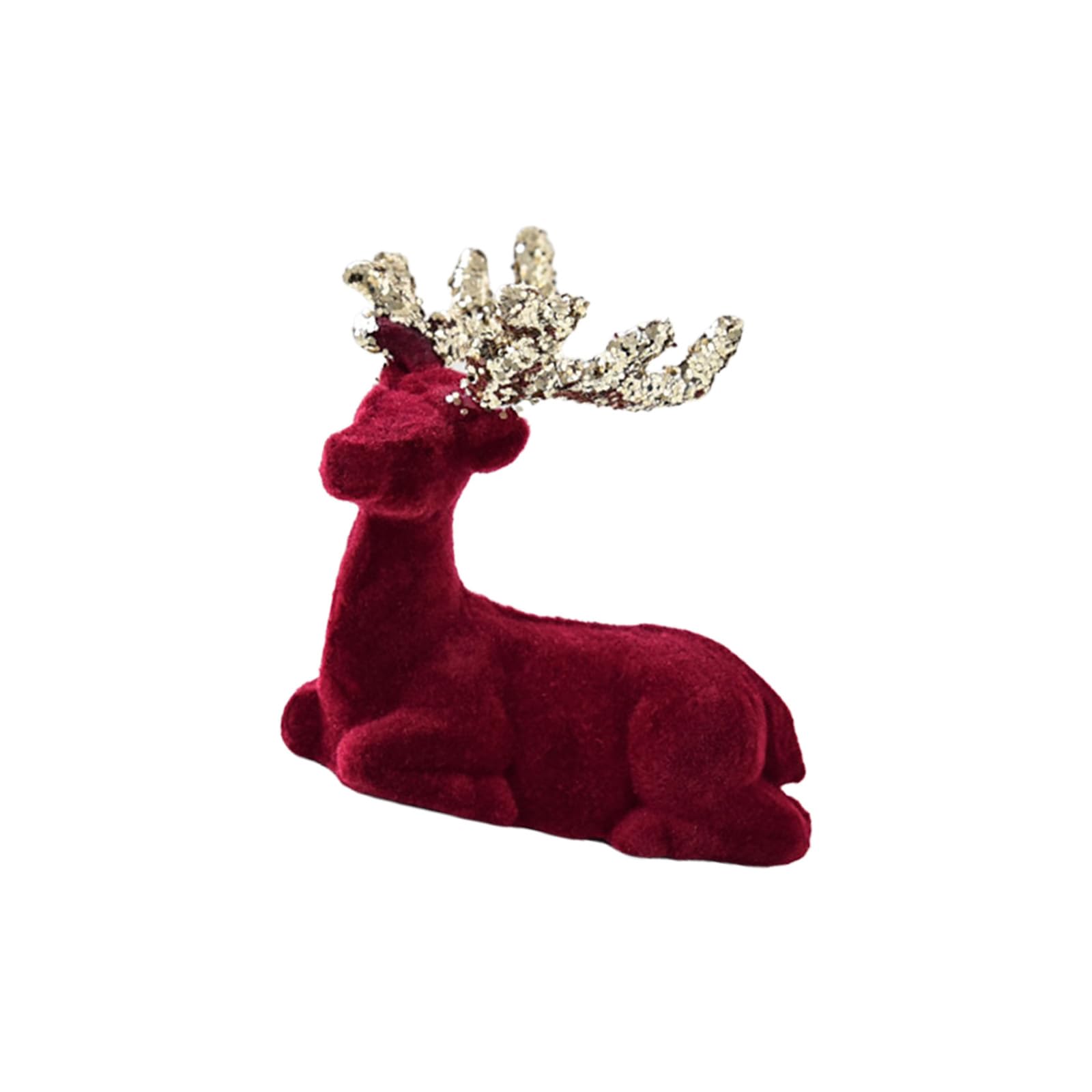 Msioytog Christmas Deer Figurines, Deer Animal Model, Realistic Reindeer Figurines with Glittered Antlered and Feet Centerpieces Tabletop Ornament