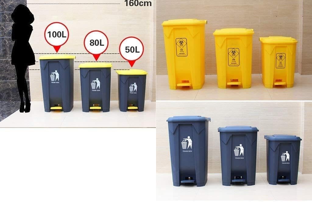 Contenitori per rifiuti Esterni Contenitori per la Raccolta dei rifiuti ospedalieri Cestino per rifiuti ad Alta capacità azionato a Pedale Cestino per rifiuti Sanitari in plastica per estern