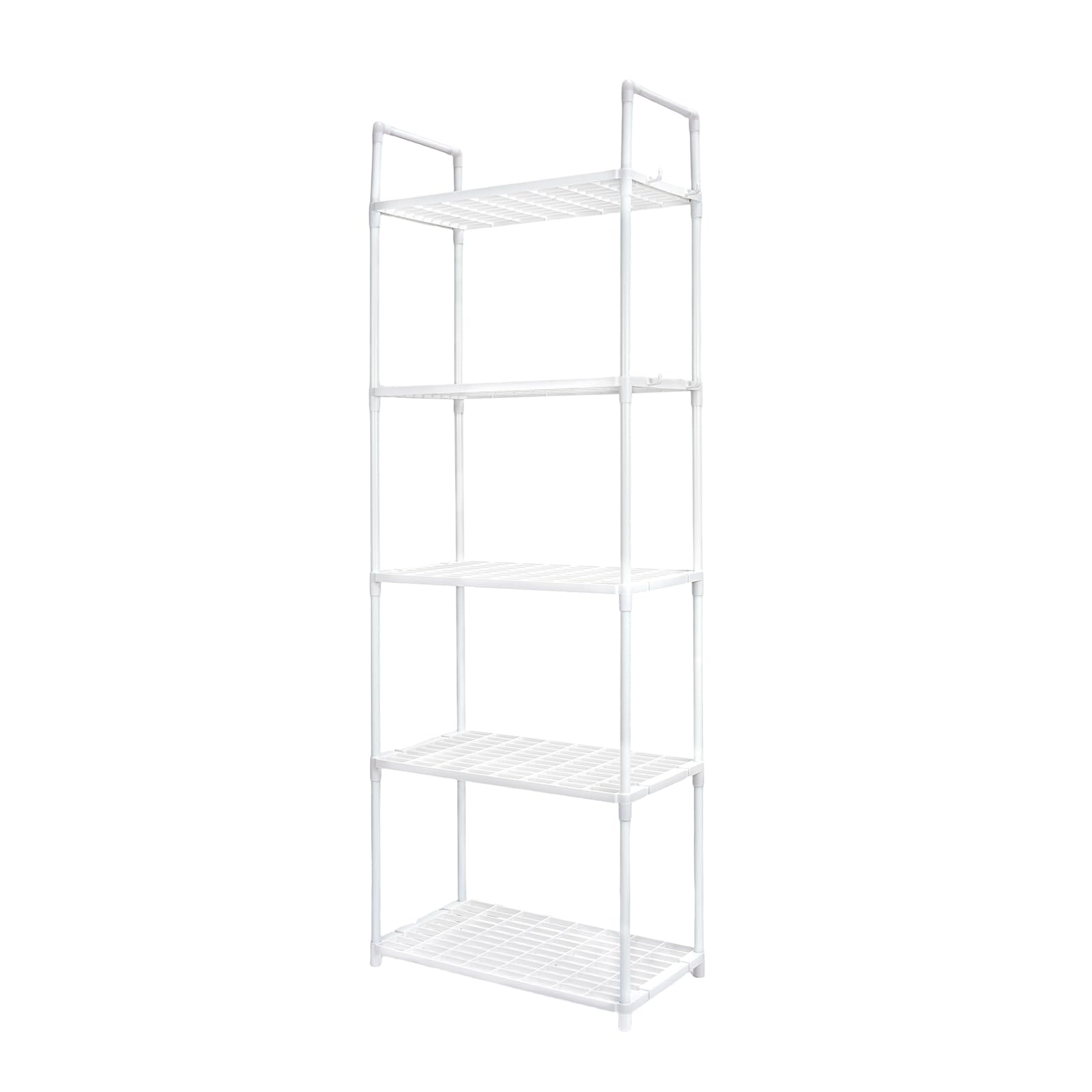 GREENSAPPIRE 5-Tier Storage Shelves Free-Standing– 147×50.5×27cm Tall Shelving Unit for Kitchen, Pantry, Garage, or Home Organization (White)