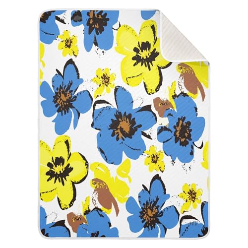 Burbuja Abstract Flowers Baby Blanket for Boys Girls, Nursery Soft Warm Swaddling Receiving Baby Blankets, 30x40 in Toddler Blanket