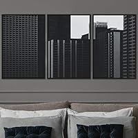 3 Piece Framed Canvas Wall Art Abstract Cool Line Canvas Prints Home Artwork Decoration for Living Room,Bedroom - 16