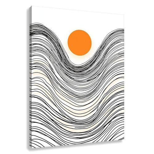 Abstract Landscape Wall Art Wave Horizon Canvas Print Modern Decor