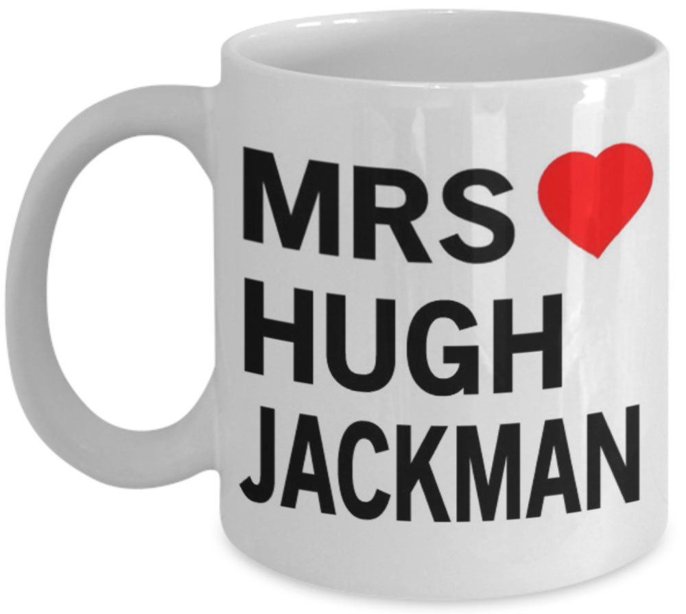 Shaniztoons White Mrs Hugh Jackman Love Heart Gift Mug