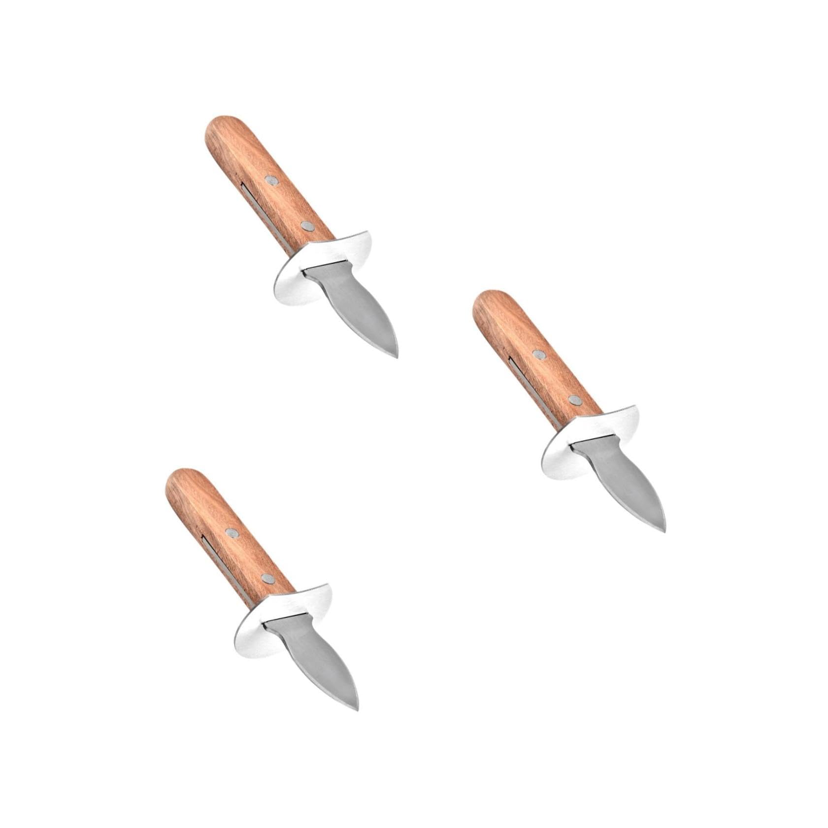 POPETPOP 3pezzi Coltello Per Aprire Ostriche Acciaio Inossidabile Con Manico Utensile Professionale Per Molluschi e Di Mare Facile Da Usare e Sicuro Per Mani