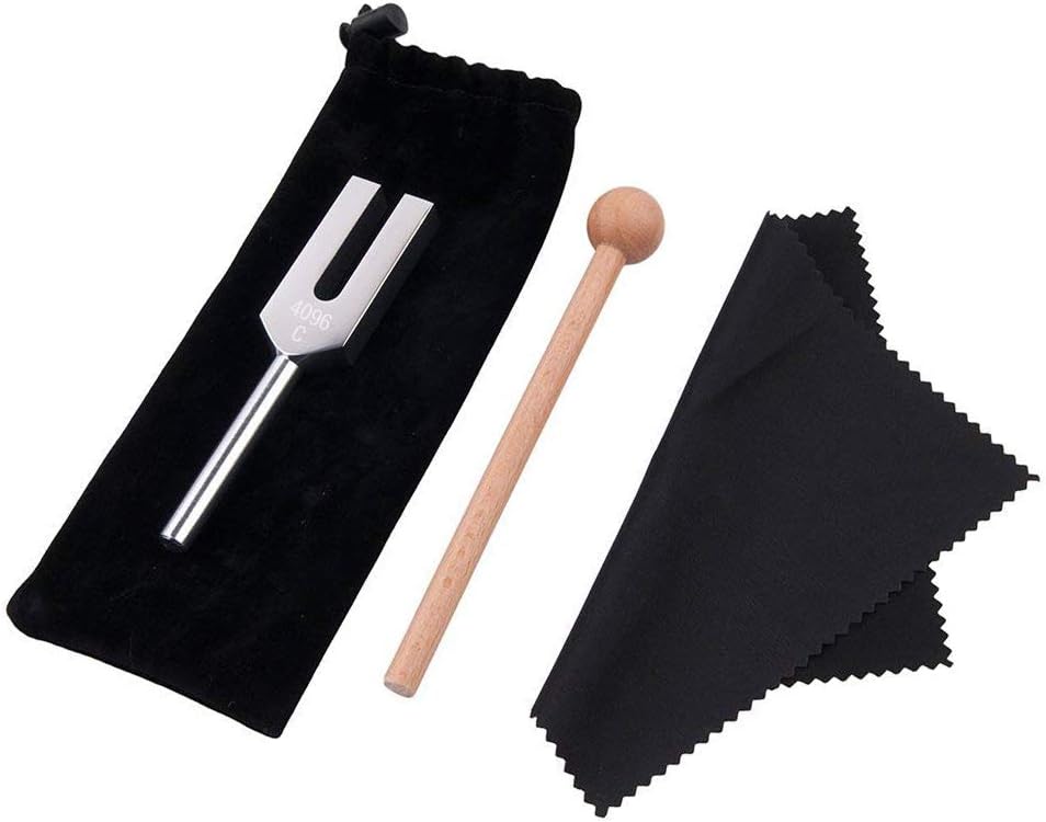 Tuning Fork, 4096 Hz Tuning Fork Crystal Tuning Fork with Hammer for Healing