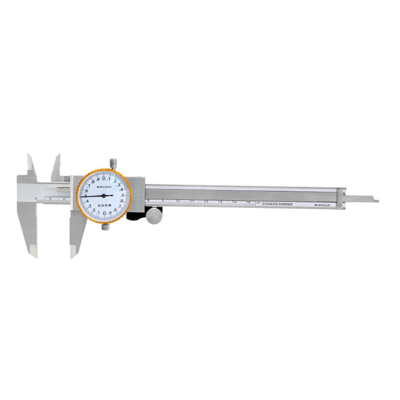 Uhren-messschieber 6-Zoll-Messschieber, 0,02 mm, Edelstahl, Messuhr, Nonius-Messschieber, sichere metrische Messwerkzeuge (Color : 0-300mm)