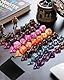Hixava 49 Stück Acryl Polyedrische Würfel Set FarbSpielwürfel Doppel-Farben Tisch Spiel Würfel mit 7 Schwarze Kordelzugbeutel für Dungeons and Dragons Pathfinder DND RPG MTG D20 D12 D10 D8 D6 D4