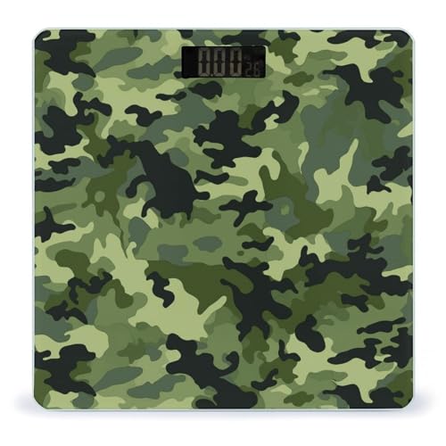 Báscula Digital para Baño Verde Camo de Vidrio Templado miniatura 1