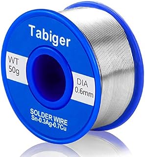 Tabiger 0.6mm Lead Free Solder Wire with Rosin Core for Electrical Soldering and DIY (Net 50g)
