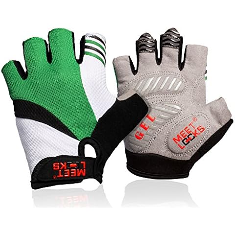 MEETLOCKS Gel Pad Fingerless Half Finger Bike Cycling Gloves for Children/Women M Cover