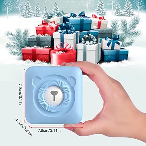 Mini Printer, Portable Printer Wireless Bluetooth Mobile Thermal Printer, Pocket Photo Printer with 1 Roll Printing Paper for Android iOS Smartphone, Inkless Sticker Printer for Label Receipt Photo