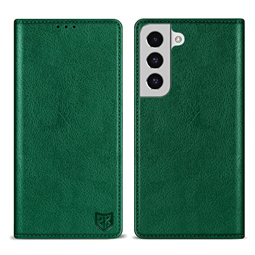 Image of ZZXX for Samsung Galaxy S22 Plus Wallet Case with [RFID Blocking] Card Slot Stand Strong Magnetic Leather Flip Fold Protective Phone Case for Samsung Galaxy S22 Plus Case Wallet(Green-6.6 inch)