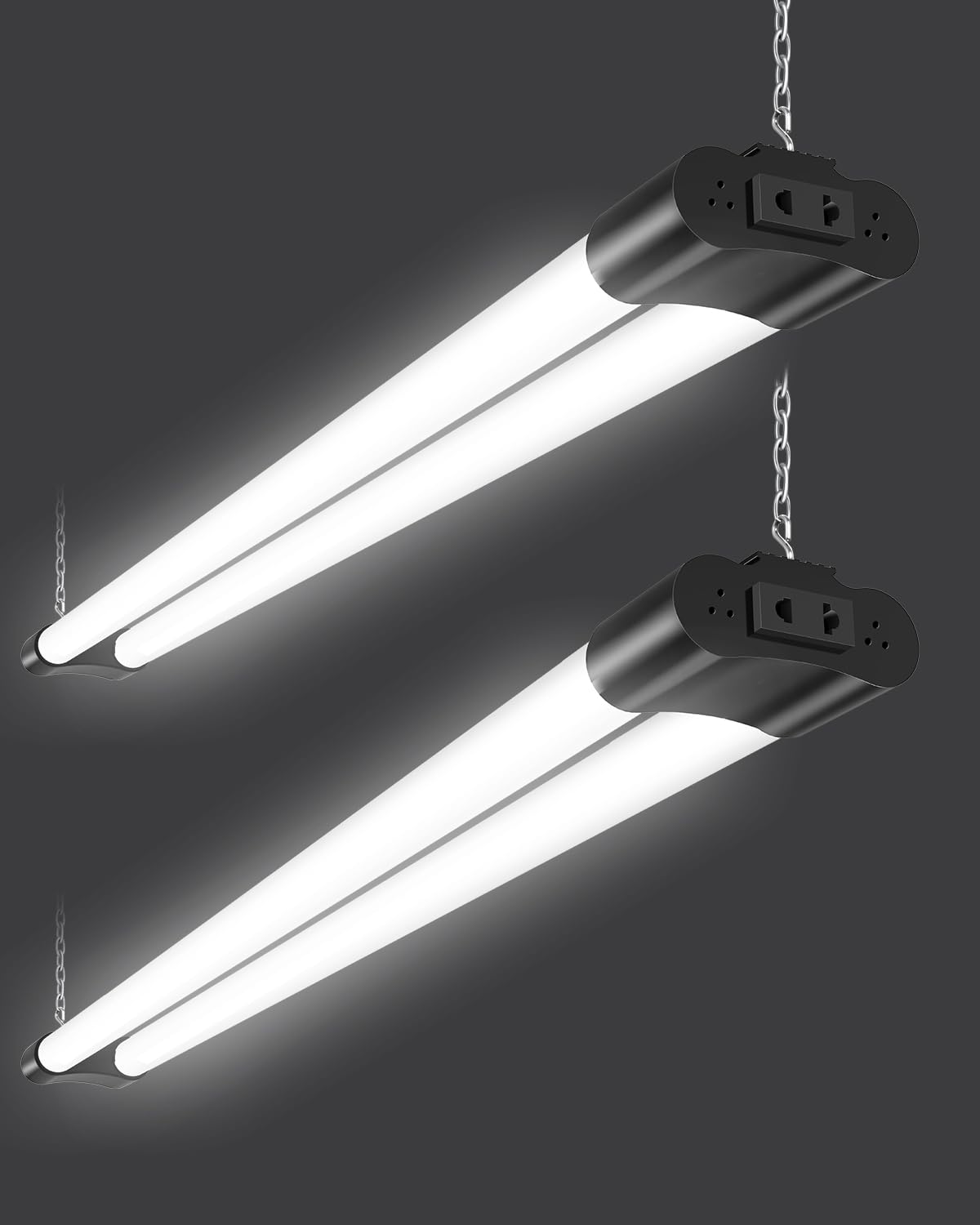 Sararoom Tubos Neón Fluorescentes LED 115cm, T8 40W 4400LM Lampara LED Techo, Blanco Frio 6500K Pantalla Tubo Integrado, IP20 Plafon Barra Led para Garaje Oficina Sótano Taller Cocina Almacén, 2Pcs