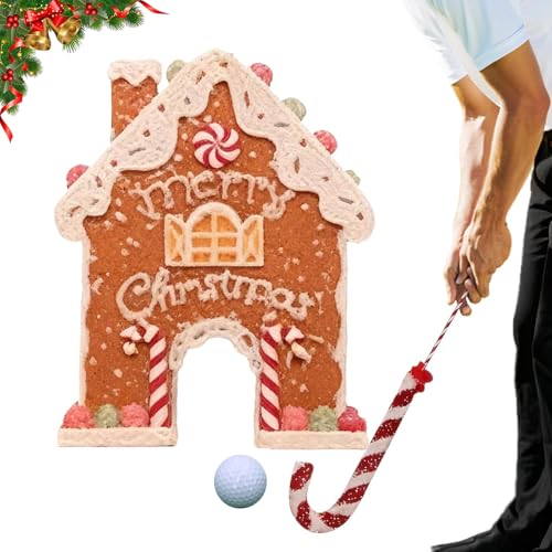 Gingerbread Golf Game Set,Mini Juguete de Navidad con Bastones de Caramelo y Bolas,Juegos de Fiesta de Navidad para Vacaciones Fiesta Reuniones,for Living Room Parties Holiday Celebration-1 Tao