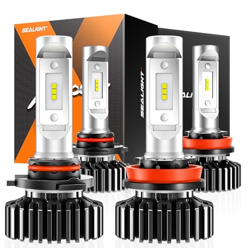 SEALIGHT H8/H9 and 9005/hb3 Fog Light, 60,000LM ATV 6 Times Brightness Fog Bulbs,Easy Plug-N-Play Fog Bulbs, Pack of 4