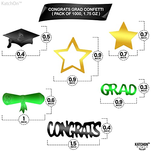 Image of Graduation Decorations 2026 | Congrats Grad Confetti 2026 - Pack Of 1000 | Graduation Confetti class of 2026, Green And Gold | 2026 Graduation Table Decorations, Katchon