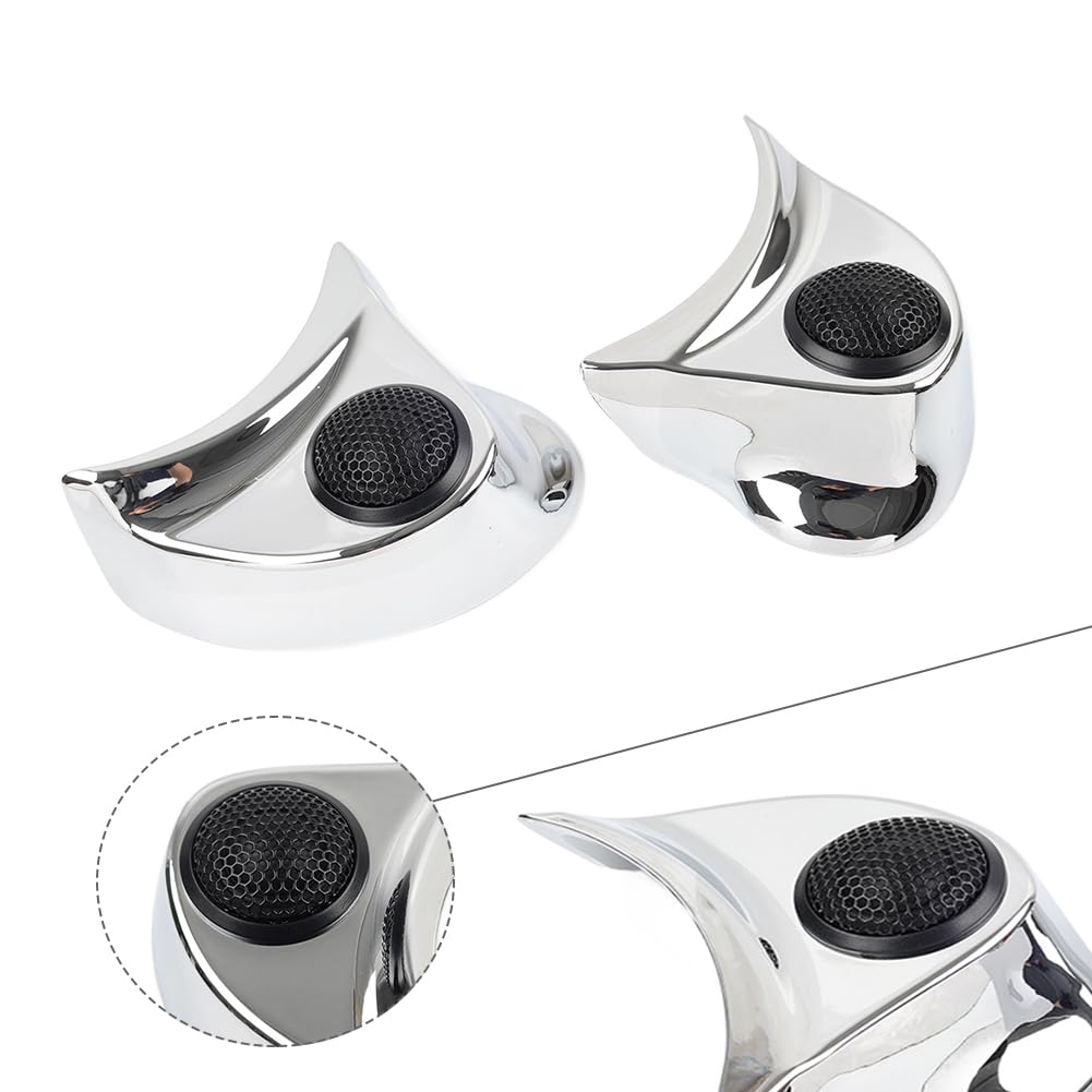 Cninba13 Motorbike Tweeter Pods Speaker Spacer 1pair for Harley Batwing Fairings 14-23 Ultra Limited FLHTK, Ultra Limited Low FLHTKL ABS Chrome