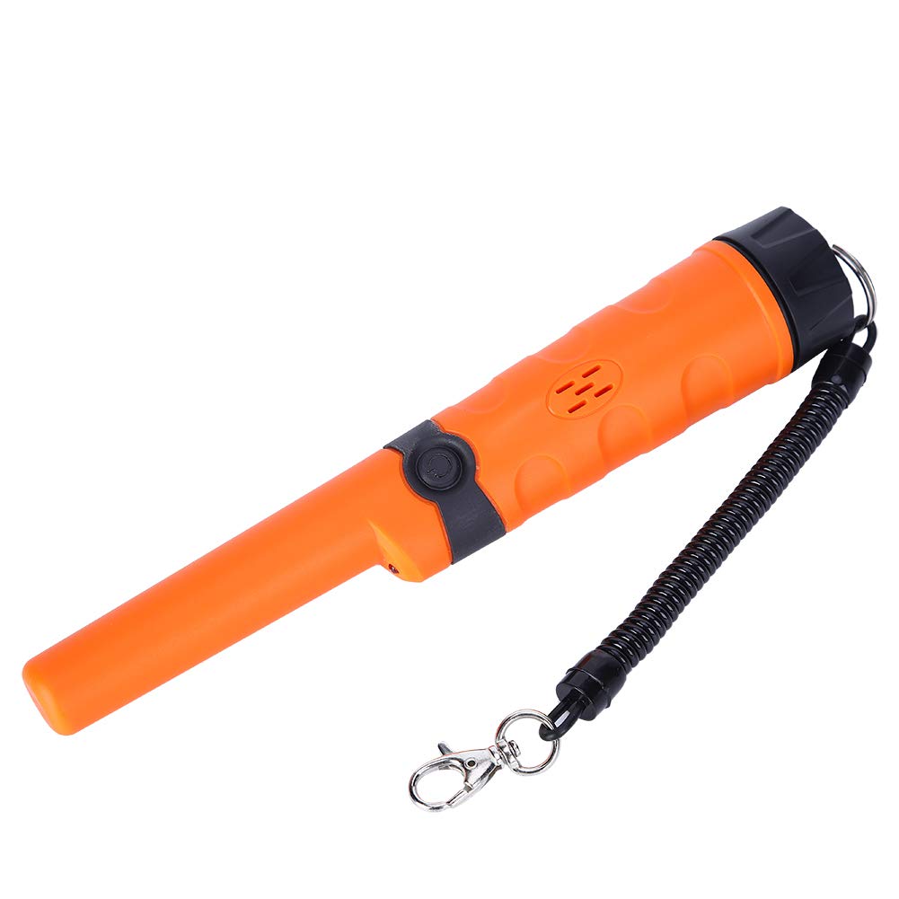 Gonetre Detector de Metales de Mano, Puntero Impermeable con Linterna LED para Detección en Exteriores (Naranja)
