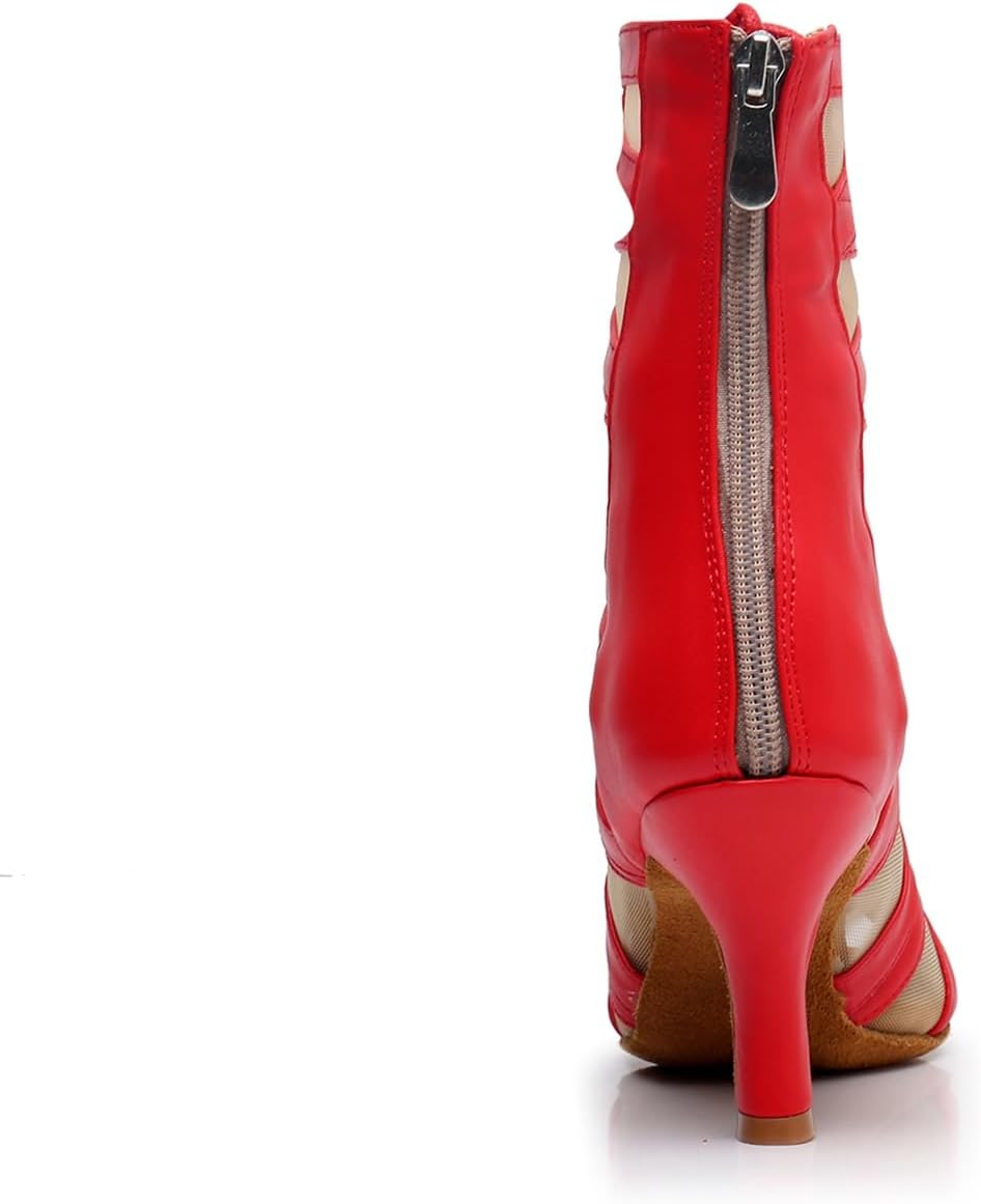 Women's Sexy Open Toe Mesh Dance Lace-up Club Party Ankle Booties