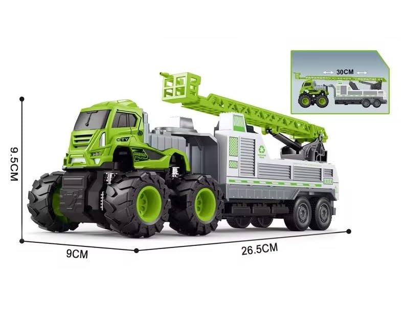 Image of Friction Powered City Sanitation Transport Truck Toy for Kids Boys Girls 1:43 4WD Die-Cast Alloy Garbage Truck Pull Back Vehicle Gift (Multicolor, Pack of 1)