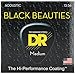 DR Strings Acoustic Guitar Strings, Black Beauties - Black Coated, 13-56