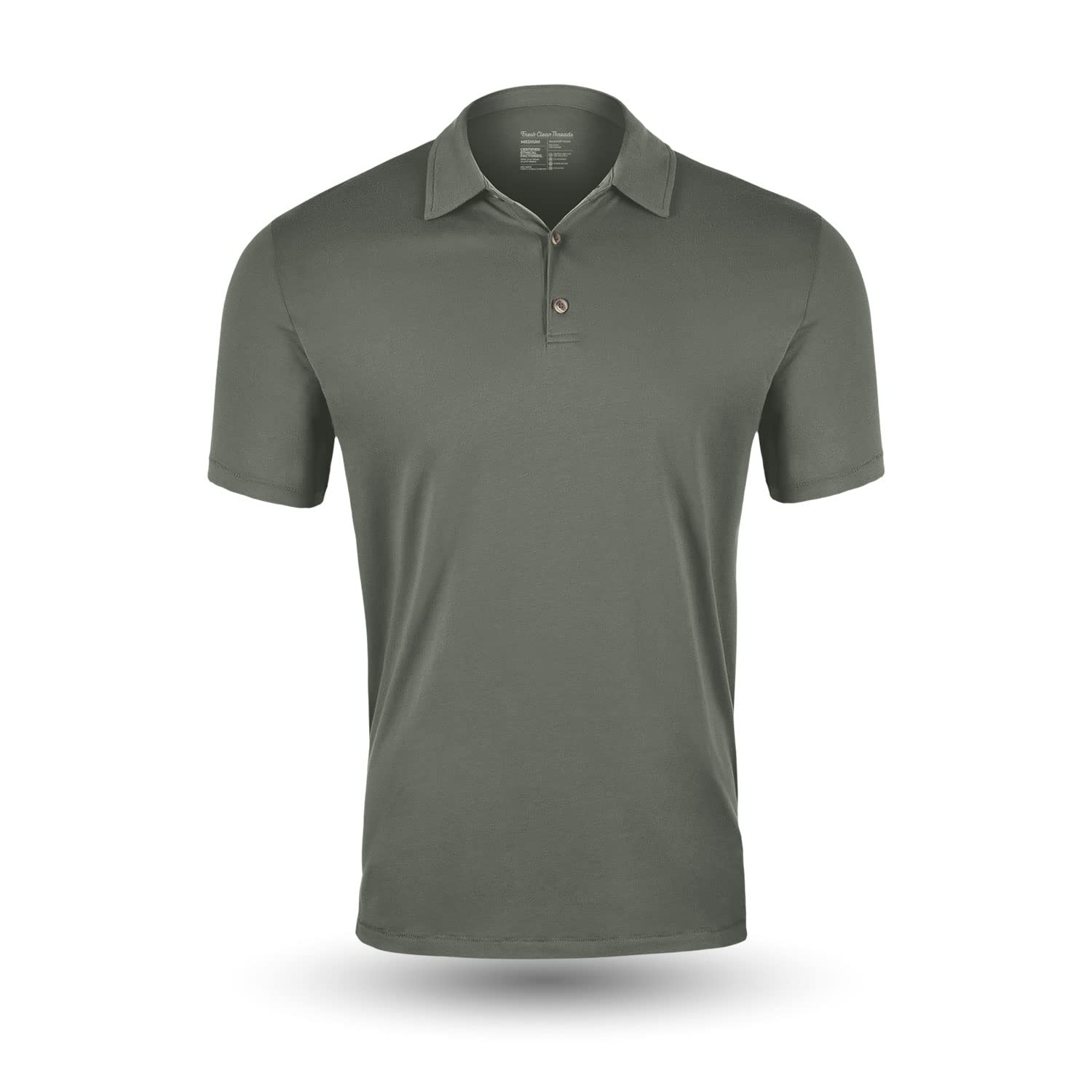 Fresh Clean ThreadsLight Green Polo for Men - Soft and Fit Mens Polo - Soft Cotton Poly Blend Pre Shrunk Premium Polo