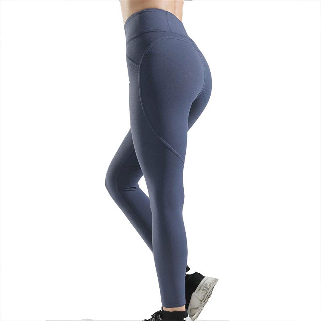 Moda Leggins Sportivi Donna, Leggings da Yoga per Donna, Allenamento per Il Controllo della Pancia, Stretching, per Il Ciclismo in Palestra Elegante, Blue, L
