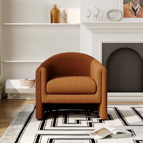 Sillón barrel peluche naranja oscuro miniatura 4