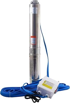 ESPA LEADER Bomba Sumergible Saturn 4 04 18 M, 2400 W, Caudal Máx 6.800 l/h, Altura Bombeo 130m, para Pozos, Trasvases de Agua, Riego por Aspersión y Goteo, Acero Inoxidable, Cuerda de Suspensión 20m