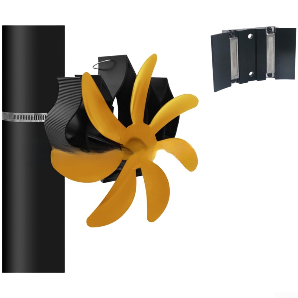 Magnetischer Wandofenventilator für Holzkamin, wärmebetriebenes Gebläse aus Aluminiumlegierung, 203 CFM Luftstrom, leiser ≤ 35 dB Betrieb für effiziente Heizen zu Hause (Rosarot)