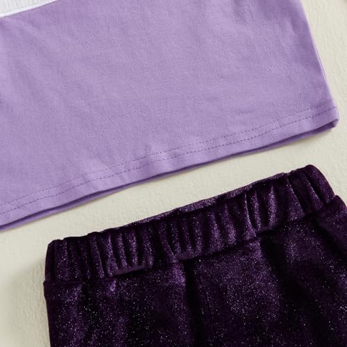 Hnyenmcko Baby Girl Halloween Outfit Long Sleeve Letter Print Tops Pumpkin Flared Pants Headband Set 3Pcs Fall Clothes4