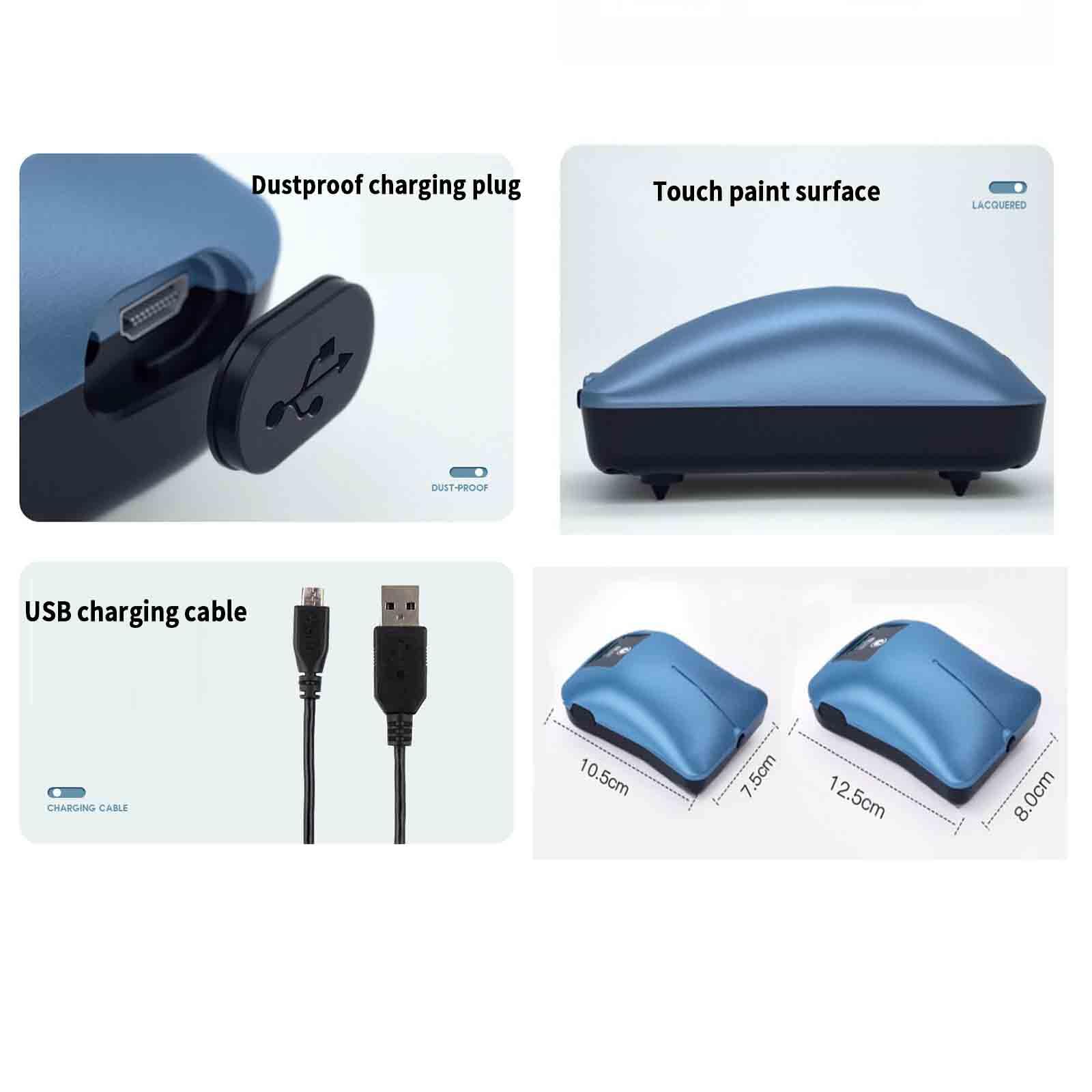 JUSHZ Pompe d'Aria Pompa Acqua Pompa Acquario Ossigenatore Acquario Aeratore Giardino USB Ricaricabile Adatto per La Pesca All'aperto Piccolo Silenzioso Portatile (1.5W 10.5x7.5cm,Blue)