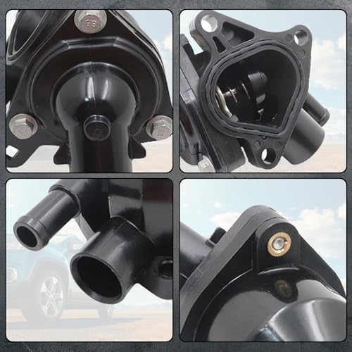Image of SecosAutoparts Coolant Thermostat Housing, Fit for Honda Civic 2002-2005 2.0L, CR-V 2002-2006 2.4L, Fit for Acura RSX 2002-2006 2.0L l4, Replace# 19320-PNA-003, 19301-PNA-003