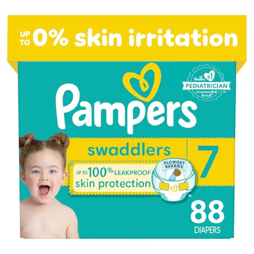 Image of Pampers Swaddlers Diapers - Size 7, One Month Supply (88 Count), Ultra Soft Disposable Baby Diapers