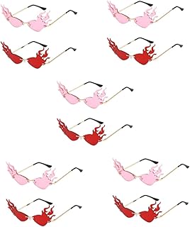 Óculos De Sol Goth 10 Pçs Óculos De Sol Chama Óculos De Sol Moda Feminina Óculos De Sol Chama Óculos De Sol Engraçados Óculos De Sol Chama Sem Aro Óculos De Sol Estéticos Óculos