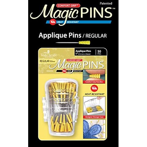 Taylor Seville Originals Comfort Grip Magic Pins Applique Regular -Quilting Supplies-Sewing Supplies-Sewing Notions-50 Count Cover