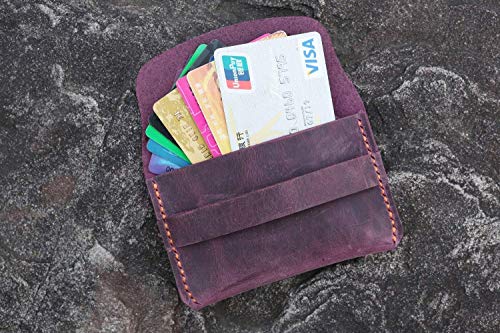 Personalized vintage purple marine blue women card holder wallet retro genuine leather business card case GIFT CHXXBC4
