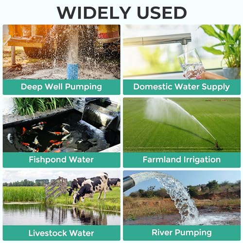 Pumpman 1.5 Hp Deep Well Submersible Pump, 110V, 26.4 Gpm Flow, 315 Ft Head, 4'' Stainless Steel Water Pump thumb #6