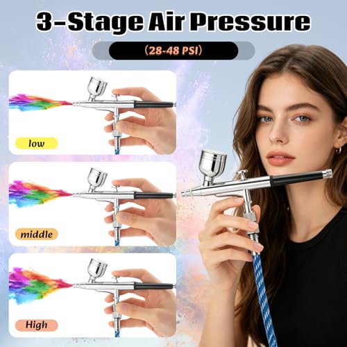 Kit Aérographe double action 3 pressions de 28 à 48 PSI - 7