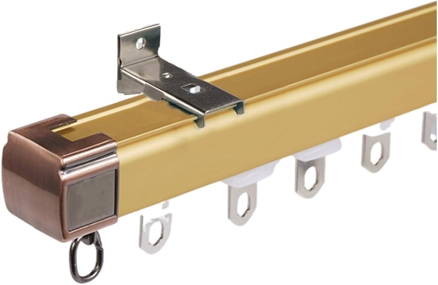 Goldene Gardinenstange, 100-600cm, verstellbare Decken- und Wandmontage, Vorhangschiene Aluminium Gardinenstange für Wohnzimmer, Schlafzimmer, Raumteiler, Vielseitig und stilvoll