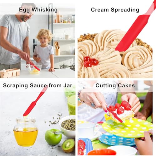 Image of 6Pcs silicone wax applicator Non-stick Waxing Applicator Hair Removal Sticks Applicator Spatula Reusable Hard Wax Scraper for Home Salon Body Use (Red)